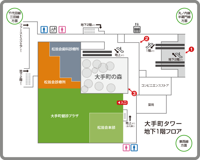 松翁会診療所・健診プラザ・一般財団法人松翁会フロアマップ